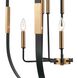 Heathrow 10 Light 28 inch Matte Black with Satin Brass Chandelier Ceiling Light