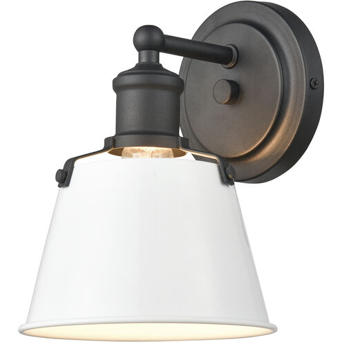 Holgate 1 Light 7 inch Charcoal with Enamel White Vanity Light Wall Light