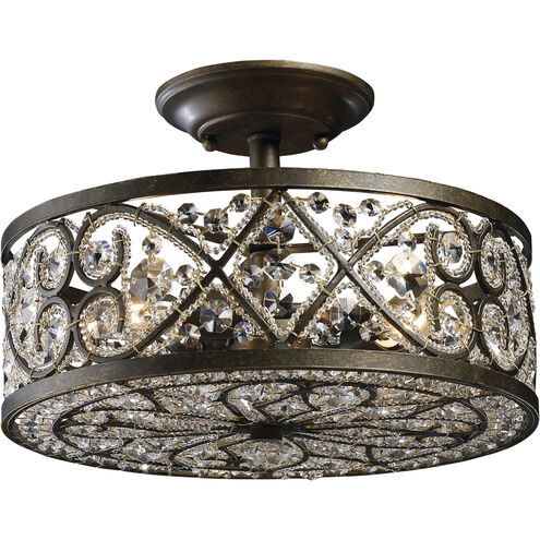 Amherst 4 Light 13 inch Antique Bronze Semi Flush Mount Ceiling Light