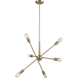 Delphine 6 Light 28 inch Satin Brass Chandelier Ceiling Light