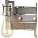 Gridiron 2 Light 13 inch Weathered Zinc with Polished Nickel Vanity Light Wall Light