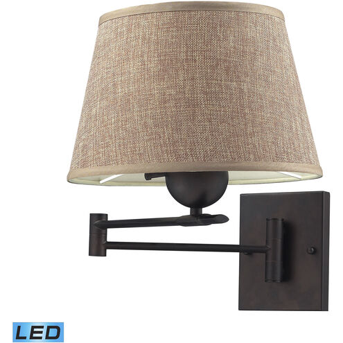 Joshua 25 inch 9.5 watt Aged Bronze Swingarm Sconce Wall Light in LED