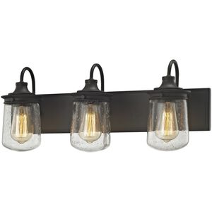 Hamel 3 Light 24 inch Oil Rubbed Bronze with Clear Vanity Light Wall Light