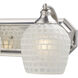 Mix-N-Match 2 Light 14 inch Satin Nickel Vanity Light Wall Light in White Mosaic Glass, Incandescent