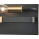 Heathrow 2 Light 15 inch Matte Black with Satin Brass Vanity Light Wall Light