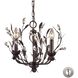Circeo 3 Light 16 inch Deep Rust Chandelier Ceiling Light in Recessed Adapter Kit