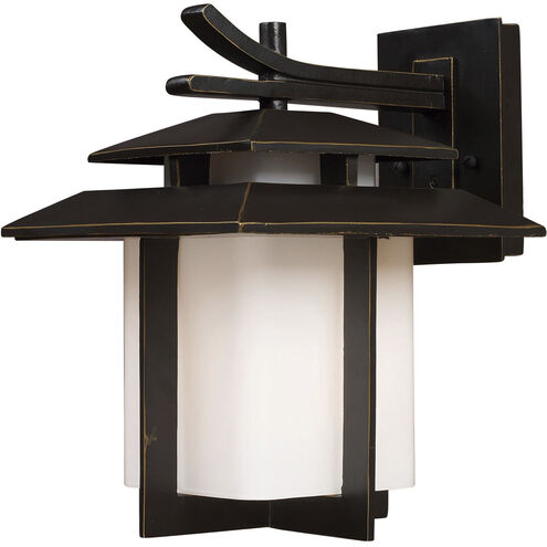Kanso 1 Light 13 inch Aged Bronze Outdoor Wall Sconce in Incandescent