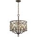 Armand 4 Light 17 inch Weathered Bronze Chandelier Ceiling Light