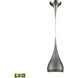 Lindsey LED 6 inch Satin Nickel Mini Pendant Ceiling Light in Standard, Weathered Zinc, 1