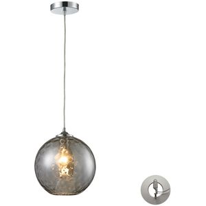 Watersphere 1 Light 10 inch Polished Chrome Multi Pendant Ceiling Light in Recessed Adapter Kit, Hammered Smoke, Configurable
