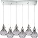 Danica 6 Light 30 inch Polished Chrome with Smoke Mini Pendant Ceiling Light