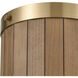 Wooden Barrel 2 Light 9 inch Satin Brass with Medium Oak Sconce Wall Light