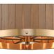 Wooden Barrel 6 Light 19 inch Satin Brass with Natural Chandelier Ceiling Light