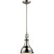 Rutherford 1 Light 9 inch Polished Nickel Mini Pendant Ceiling Light