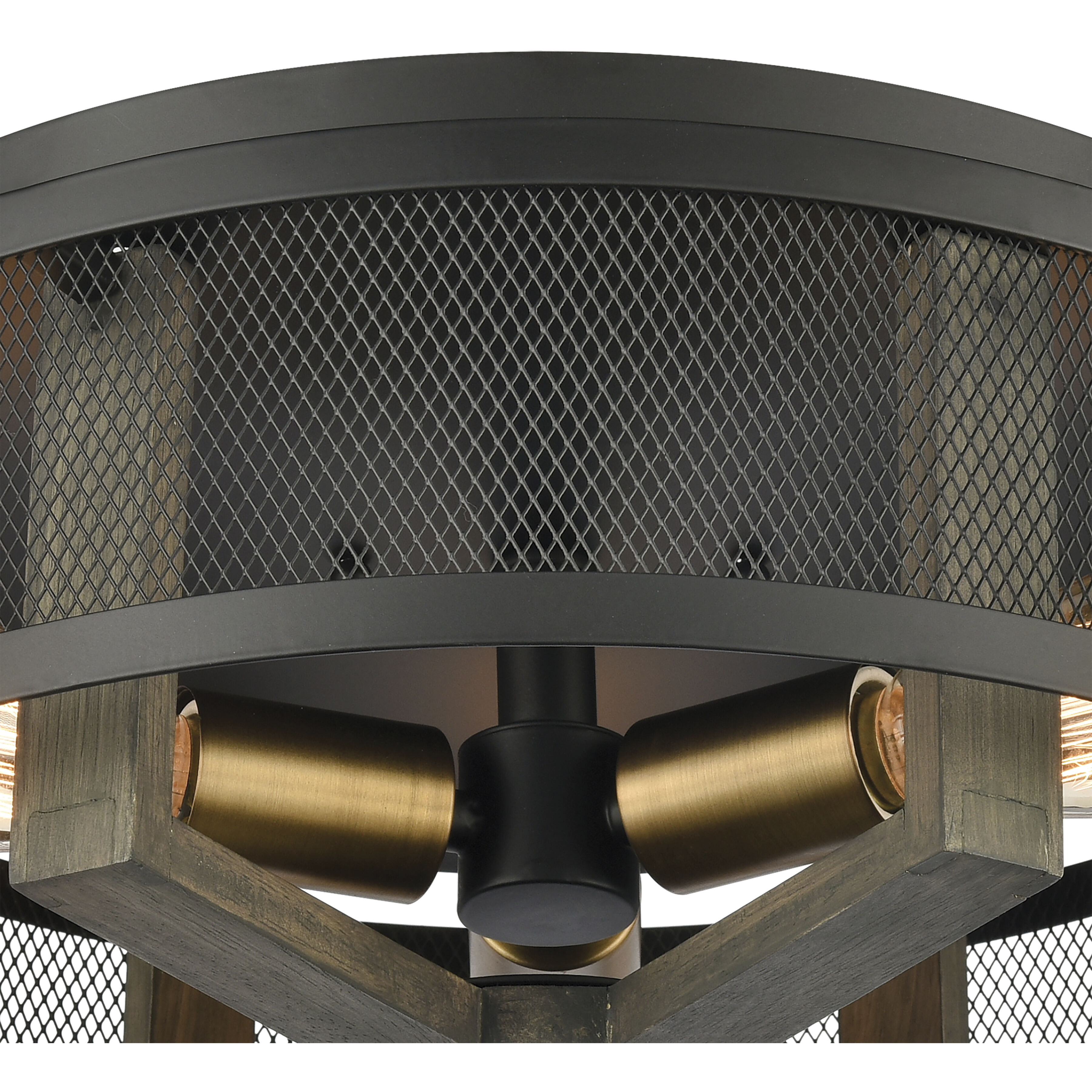 Elk Home Woodbridge Three Light Flush Mount Matte Black 16545 3