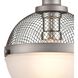 Calabria 1 Light 9 inch Weathered Zinc with Polished Nickel and White Mini Pendant Ceiling Light