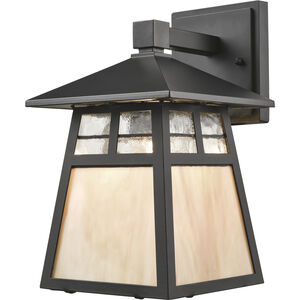 Cottage 1 Light 10.5 inch Matte Black with Honey Outdoor Sconce in Standard