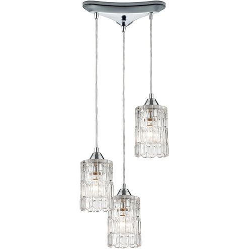 Ezra 3 Light 12 inch Polished Chrome Multi Pendant Ceiling Light
