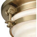 Riley 2 Light 12 inch Satin Brass Flush Mount Ceiling Light