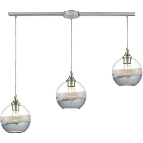 Sutter Creek 3 Light 36 inch Satin Nickel Multi Pendant Ceiling Light in Linear with Recessed Adapter, Configurable