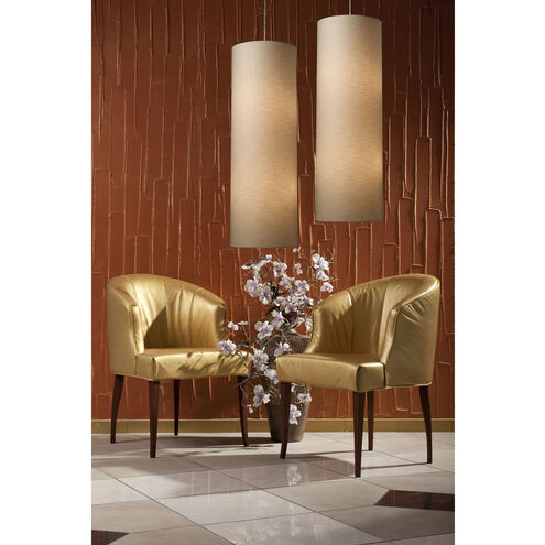 Fabric Cylinders 4 Light 12 inch Satin Nickel Multi Pendant Ceiling Light in Incandescent, Configurable