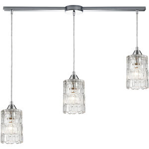 Ezra 3 Light 36 inch Polished Chrome Mini Pendant Ceiling Light in Linear with Recessed Adapter, Configurable