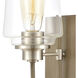 Bakersfield 1 Light 7 inch Light Wood with Satin Nickel Vanity Light Wall Light