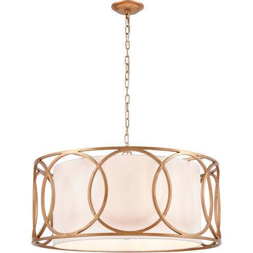 Ringlets 6 Light 28 inch Matte Gold Chandelier Ceiling Light