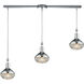 Ravette 3 Light 38 inch Polished Chrome Mini Pendant Ceiling Light in Linear with Recessed Adapter, Linear