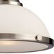 Chadwick 1 Light 13 inch Satin Nickel with White Pendant Ceiling Light in Incandescent