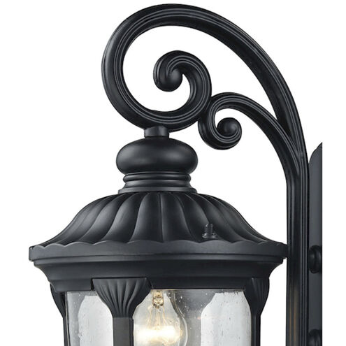 Derry Hill 1 Light 23 inch Matte Black with Clear Outdoor Sconce