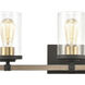 Geringer 3 Light 22 inch Charcoal with Beechwood and Burnished Brass Vanity Light Wall Light