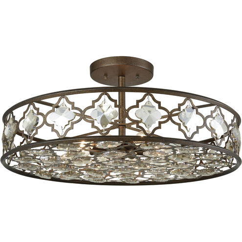 Armand 8 Light 25 inch Weathered Bronze Semi Flush Mount Ceiling Light