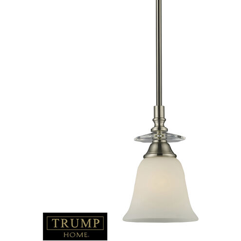Tookie 1 Light Nickel with Clear and White Mini Pendant Ceiling Light