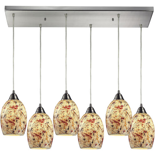 Avalon 6 Light 30 inch Satin Nickel Multi Pendant Ceiling Light in Incandescent, Rectangular Canopy, Configurable