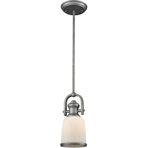 Brooksdale 1 Light 5 inch Weathered Zinc Mini Pendant Ceiling Light in Recessed Adapter Kit