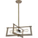 Axis 4 Light 21 inch Light Wood with Satin Nickel Pendant Ceiling Light