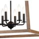 Barrow 6 Light 22 inch Matte Black with Birchwood Chandelier Ceiling Light