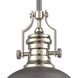 Chadwick 1 Light 13 inch Weathered Zinc with Polished Nickel Pendant Ceiling Light