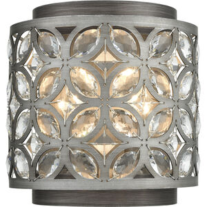 Rosslyn 2 Light 8 inch Weathered Zinc with Matte Silver ADA Sconce Wall Light