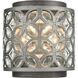 Rosslyn 2 Light 8 inch Weathered Zinc with Matte Silver Sconce Wall Light
