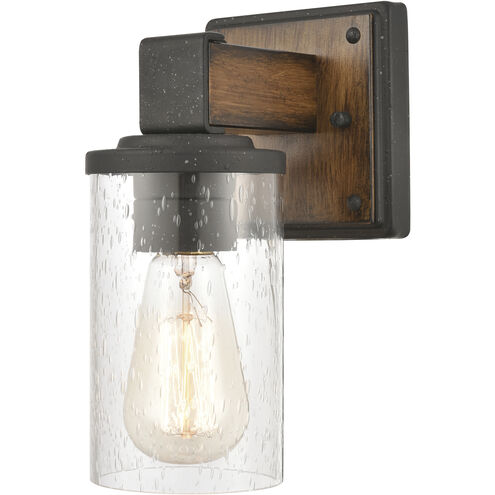 Annenberg 1 Light 6 inch Distressed Black with Ballard Wood Vanity Light Wall Light