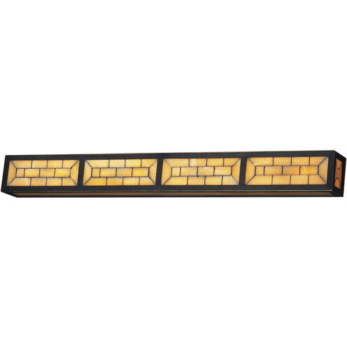 Stone Mosaic 8 Light 48 inch Aged Bronze Vanity Light Wall Light