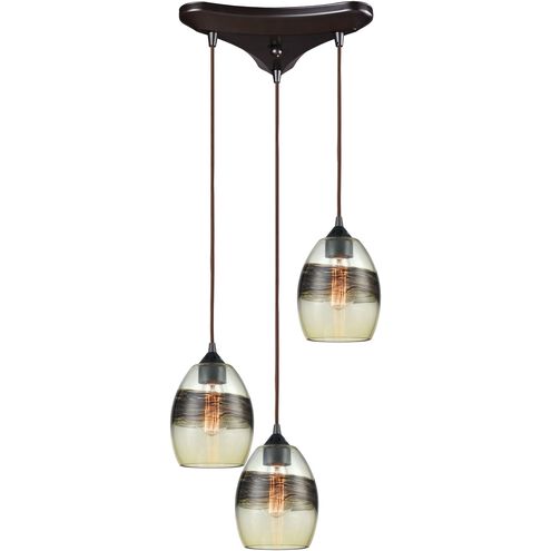 Whisp 3 Light 12 inch Oil Rubbed Bronze Multi Pendant Ceiling Light