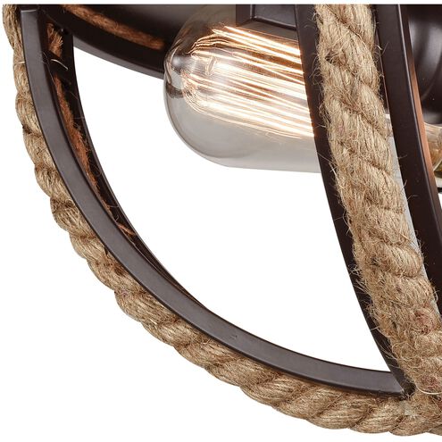 Natural Rope 2 Light 13 inch Oil Rubbed Bronze Flush Mount Ceiling Light