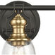 Chadwick 3 Light 23 inch Oil Rubbed Bronze with Satin Brass and Clear Vanity Light Wall Light