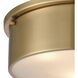 Joshua 3 Light 14 inch Satin Brass Flush Mount Ceiling Light
