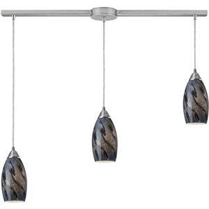 Galaxy Linear Mini Pendant Ceiling Light in Smoke Galaxy Glass