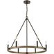 Transitions 6 Light 27 inch Oil Rubbed Bronze with Aspen Chandelier Ceiling Light