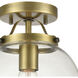 Bernice 1 Light 9 inch Brushed Antique Brass Semi Flush Mount Ceiling Light